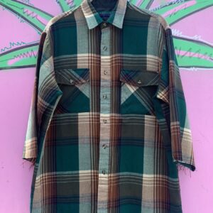 Photo detail:COOL! SOFT SHADOW PLAID FLANNEL SHIRT - CUT SLEEVES