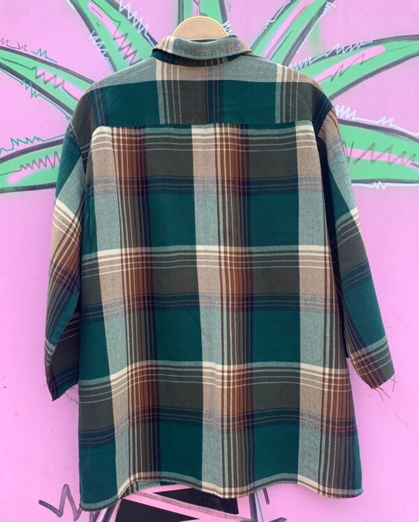 COOL! SOFT SHADOW PLAID FLANNEL SHIRT - CUT SLEEVES
