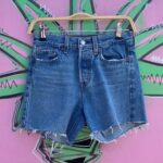 CLASSIC WASH “WEDGIE” FIT CUT OFF DENIM SHORTS