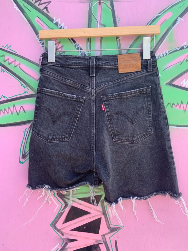 LEVIS "RIBCAGE" SUPER HIGH WAIST STRETCH DENIM SHORTS, LONGER CUT