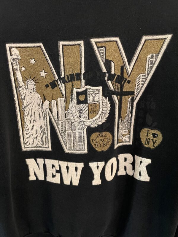 CUTE!! NEW YORK MY KIND OF TOWN GLITTER GRAPHIC CREWNECK SWEATSHIRT