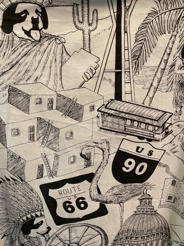 BLACK & WHITE ILLUSTRATION BIG DOGS SHORT SLEEVE BUTTON DOWN