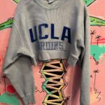 RAD! CROPPED REVERSE WEAVE FLOCKED UCLA BRUINS HEATHERED SWEATSHIRT
