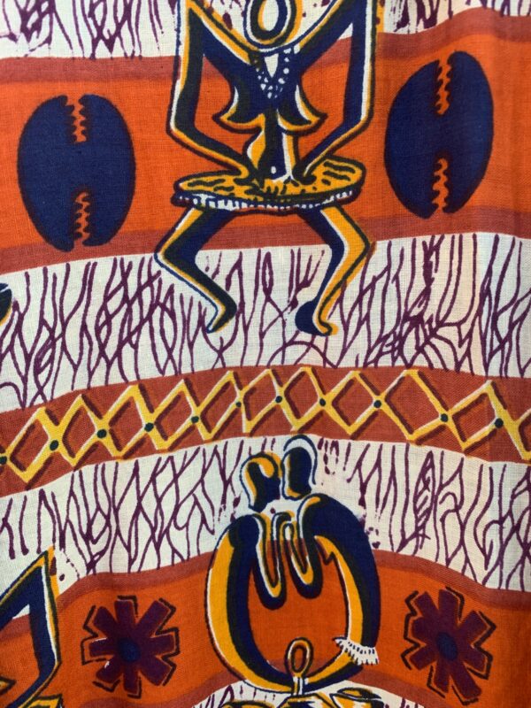 AS-IS 100% COTTON TRIBAL PRINT SHORT SLEEVE BUTTON DOWN SHIRT