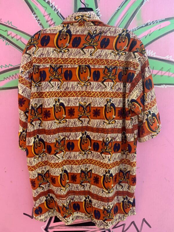 AS-IS 100% COTTON TRIBAL PRINT SHORT SLEEVE BUTTON DOWN SHIRT