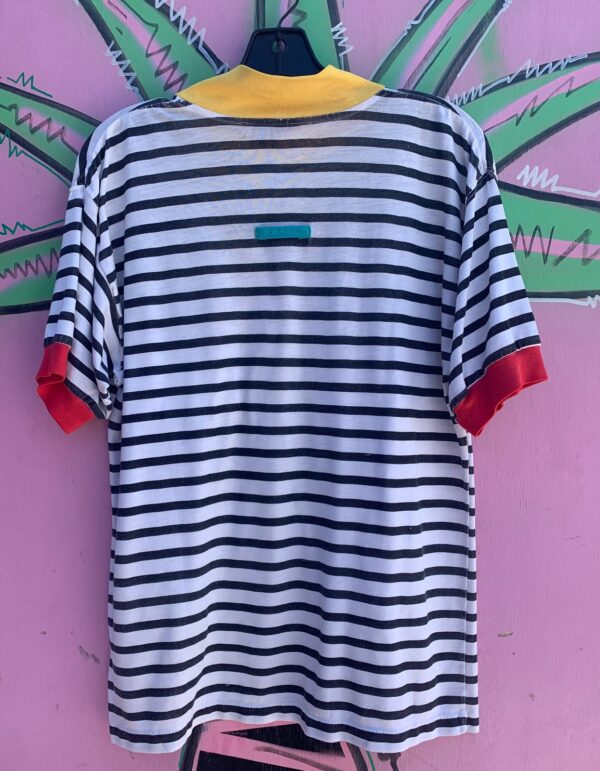 *AS-IS* SO CUTE! HORIZONTAL STRIPED COLOR BLOCK POCKET RINGER TEE