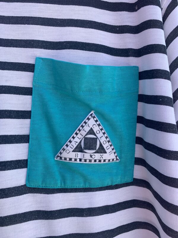 *AS-IS* SO CUTE! HORIZONTAL STRIPED COLOR BLOCK POCKET RINGER TEE