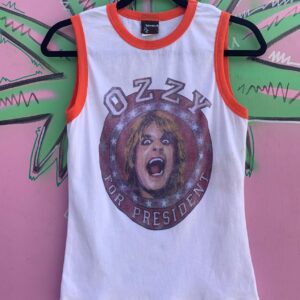 Photo detail:*AS IS* FADED OZZY OSBOURNE  FOR PRESIDENT RINGER TANK TOP