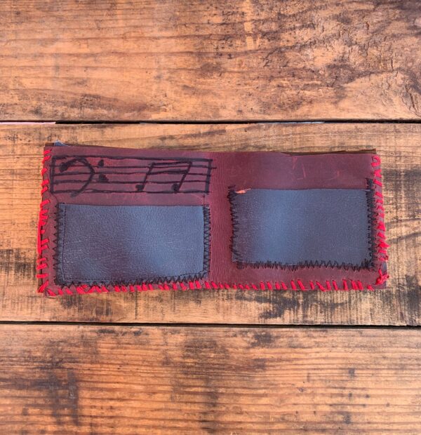 HANDMADE LIGHTNING BOLT CUTOUT DESIGN LEATHER WALLET