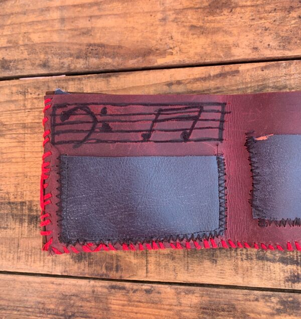 HANDMADE LIGHTNING BOLT CUTOUT DESIGN LEATHER WALLET