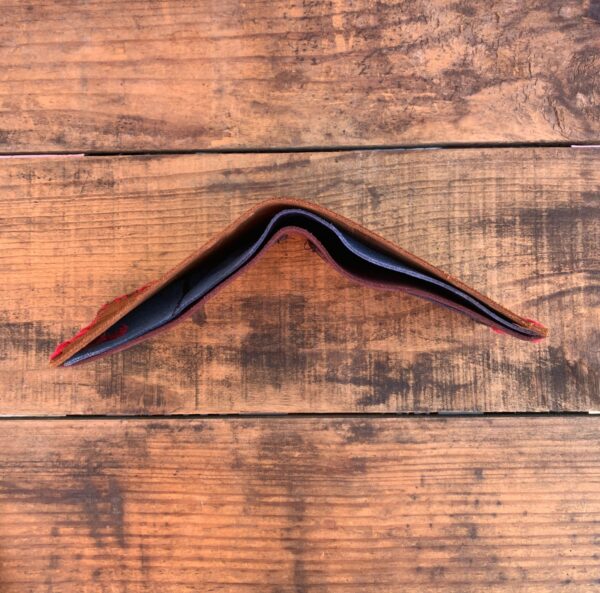 HANDMADE LIGHTNING BOLT CUTOUT DESIGN LEATHER WALLET