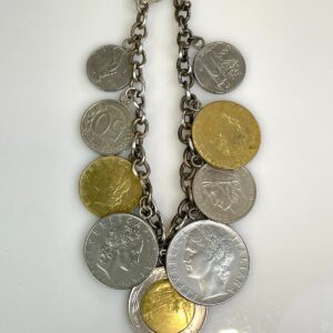 Photo detail:VINTAGE DANGLING ITALIAN COINS CHAIN LINK BRACELET