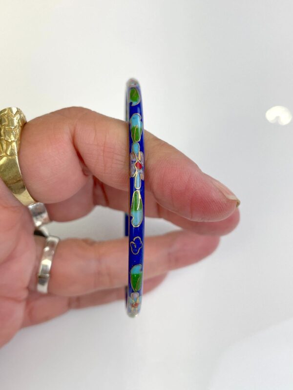 THIN FRENCH CLOISONNE ENAMEL BANGLE BRACELET