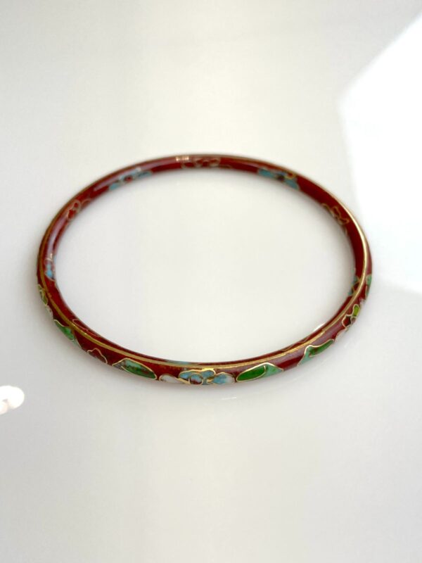 THIN FRENCH CLOISONNE ENAMEL BANGLE BRACELET