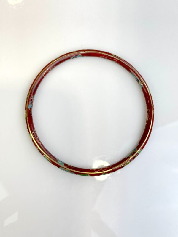 THIN FRENCH CLOISONNE ENAMEL BANGLE BRACELET