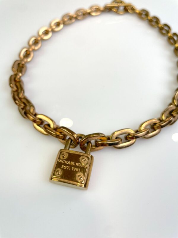 *AS-IS* CUTE HEAVY CHAINLINK & PADLOCK PENDANT NECKLACE, TOGGLE CLOSURE