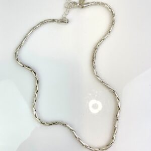 Photo detail:TUBULAR LINK CHAIN NECKLACE RHODIUM PLATED