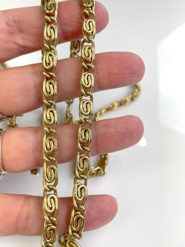SUPER COOL! HEAVY COILED CHAIN LINK NECKLACE, SUPER LONG, TRIPLE WRAP