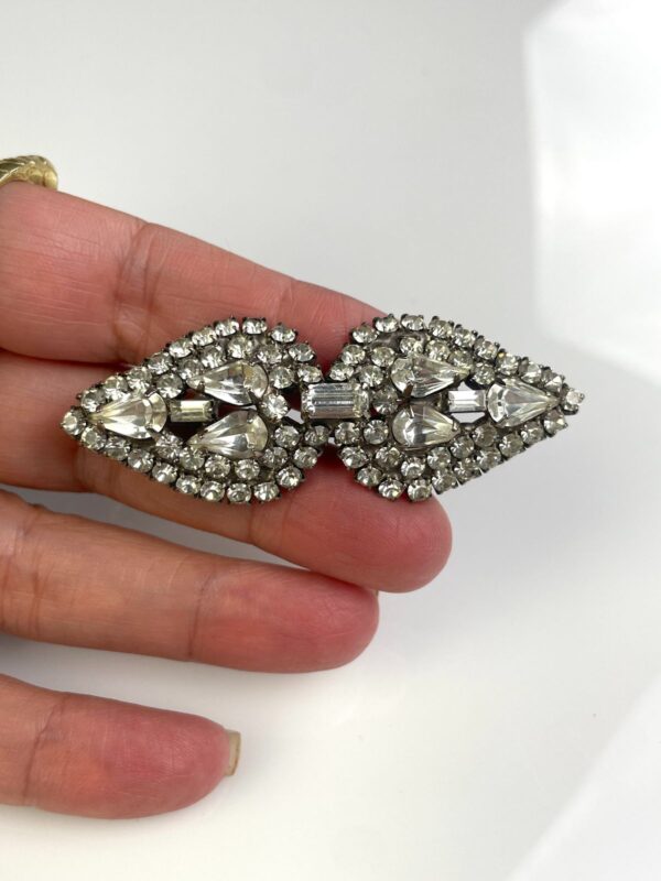 ANTIQUE DECO STYLE PASTE JEWELRY RHINESTONE BROOCH