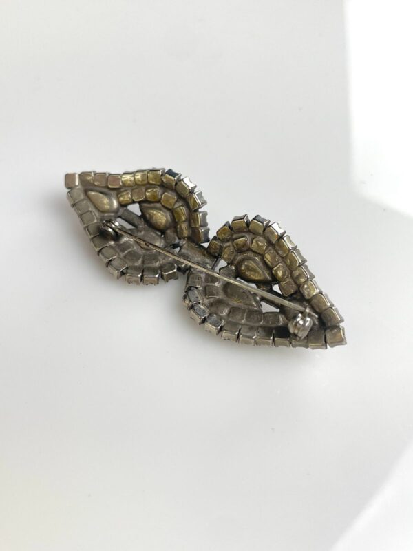 ANTIQUE DECO STYLE PASTE JEWELRY RHINESTONE BROOCH
