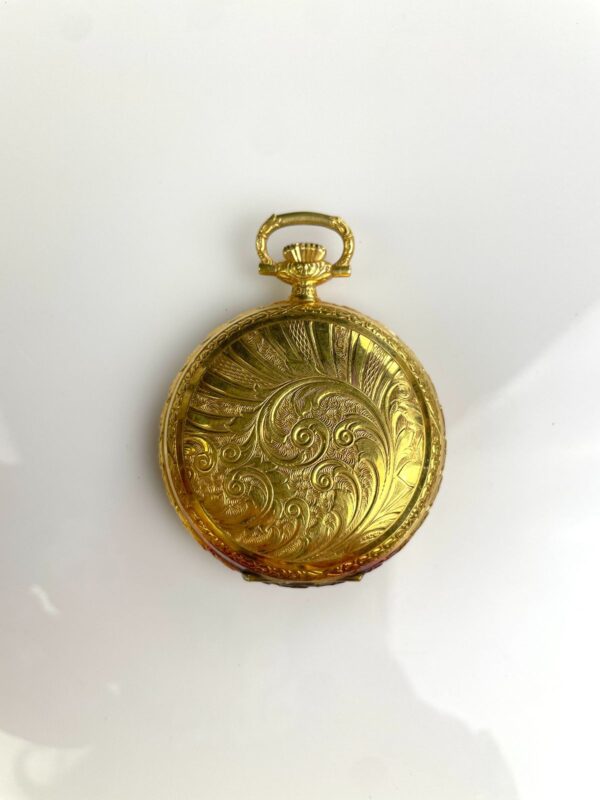 ORNATE GOLD PLATED WIND-UP POCKET WATCH 17 JEWELS INCABLOC SWISS MOVEMENT