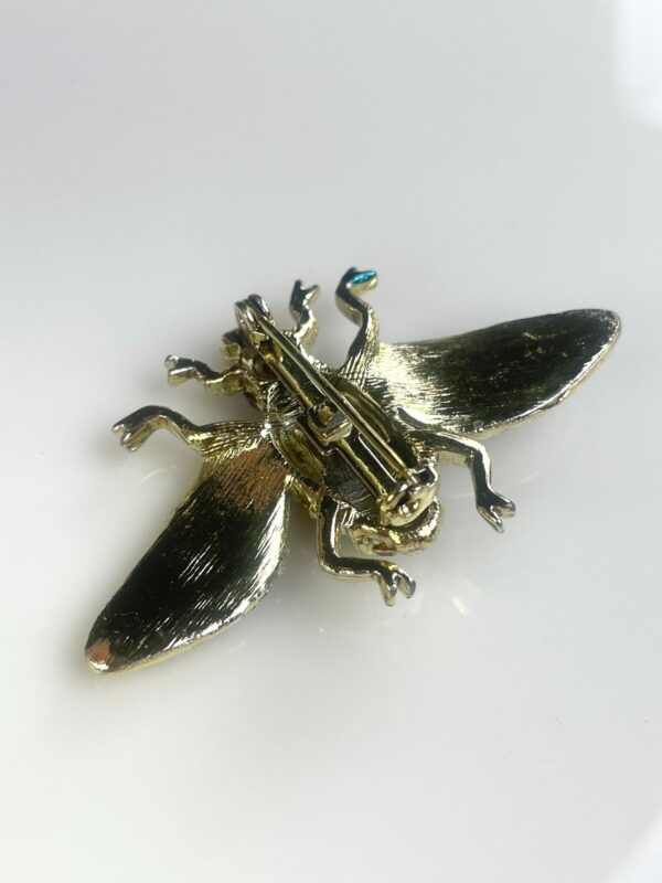 *AS-IS* COLORED ENAMEL & RHINESTONE INSECT BROOCH *MISSING ONE STONE EYE