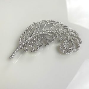 Photo detail:*SIGNED* OVERSIZED RHINESTONE FEATHER BROOCH, MADE IN CANADA