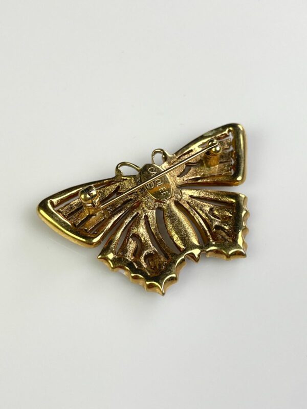 BEAUTIFUL! PAVE RHINESTONE BUTTERFLY BROOCH *SIGNED