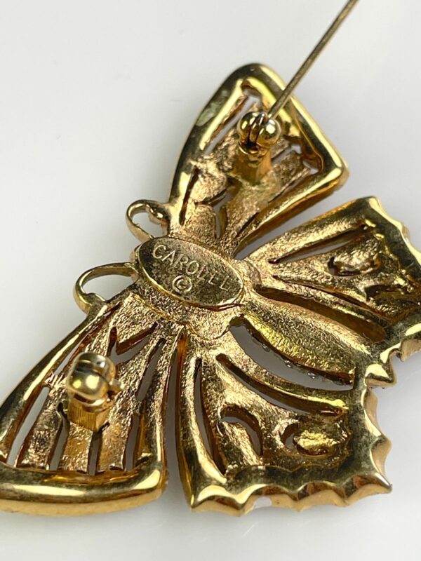BEAUTIFUL! PAVE RHINESTONE BUTTERFLY BROOCH *SIGNED