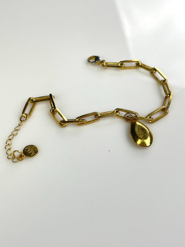SWEET GOLD PLATED SHELL CHARM CHAIN LINK BRACELET