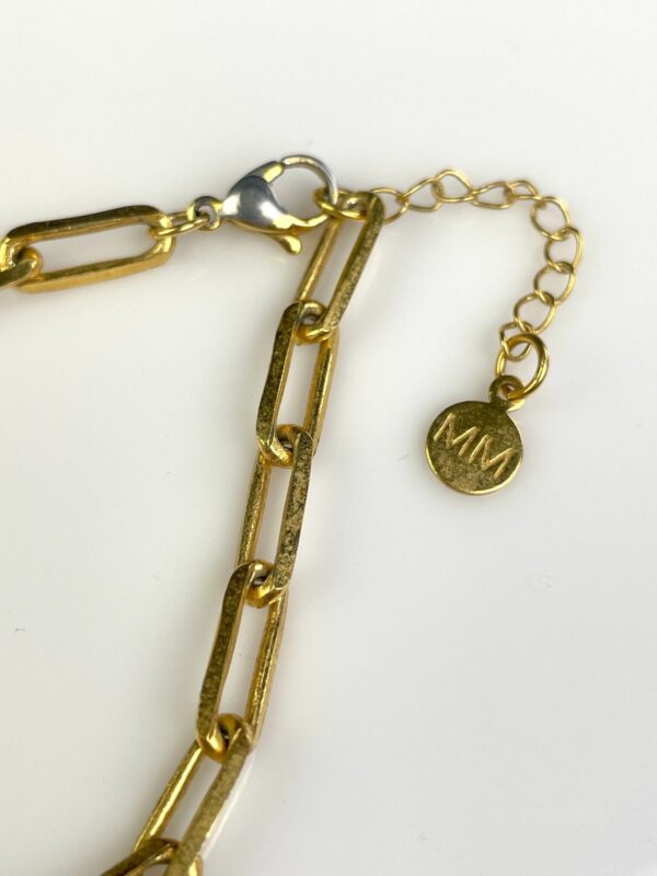 SWEET GOLD PLATED SHELL CHARM CHAIN LINK BRACELET