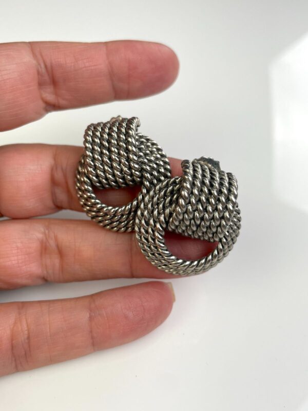 1980S-90S MOULDED NAUTICAL ROPE POST EARRINGS
