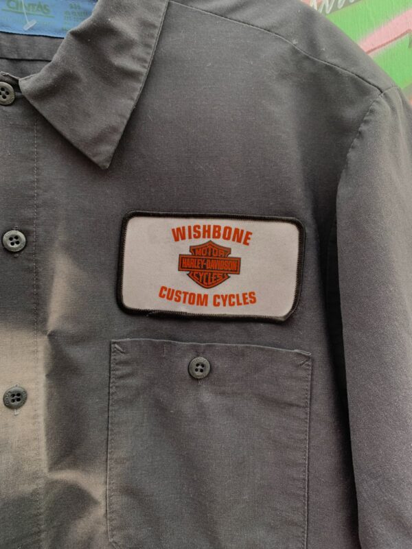 *AS-IS* WISHBONE CUSTOM CYCLES MECHANICS SHIRT - SUN FADED
