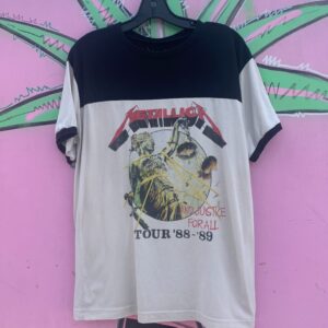 Photo detail:*AS-IS* METALLICA AND JUSTICE FOR ALL TOUR 88 89 GRAPHIC REPOP RINGER TEE