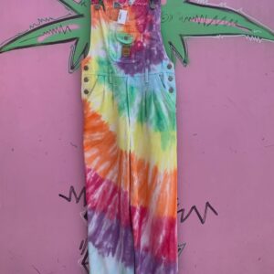 Photo detail:SO FUN!!! 1980S-90S FULLY RAINBOW TIE DYE BIB POCKET OVERALLS