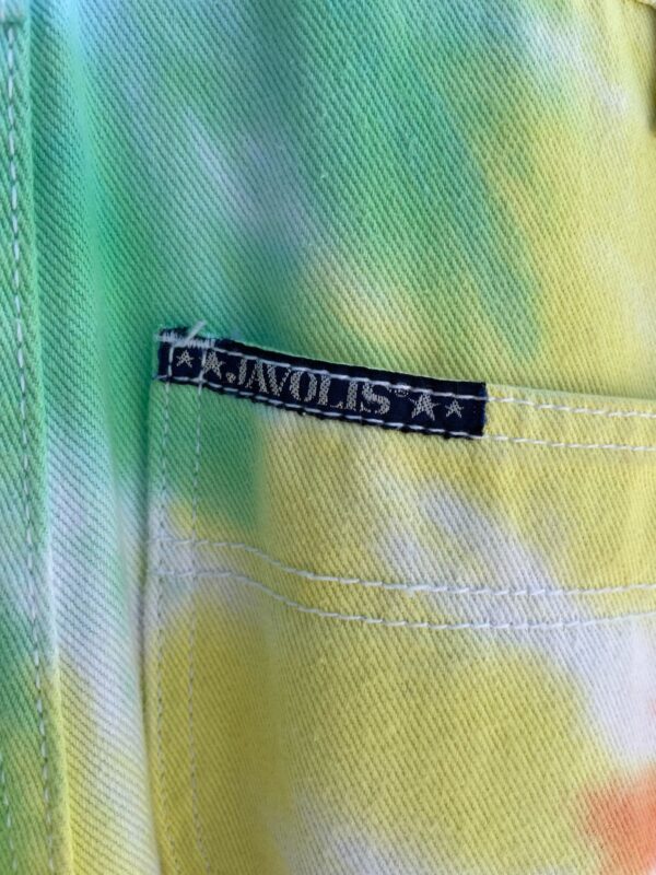 SO FUN!!! 1980S-90S FULLY RAINBOW TIE DYE BIB POCKET OVERALLS