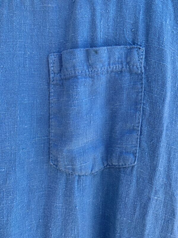 *AS-IS* 100% LINEN BUTTON STRAP MAXI DRESS SINGLE FRONT POCKET