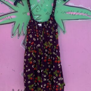 Photo detail:SUPER CUTE! STRAWBERRY PRINT RAYON BABYDOLL MINI DRESS