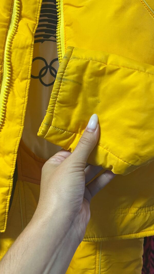 1970S TWO PIECE SUSPENDER SNOW BIB AND ZIP UP PUFFER JACKET