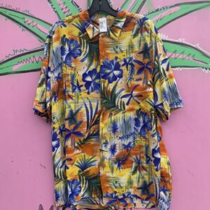 Photo detail:1990S SLINKY RAYON TROPICAL PRINT SHIRT