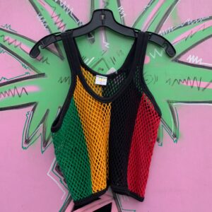 Photo detail:CUTE! RASTA COLORED NETTED CROPPED TANK TOP!