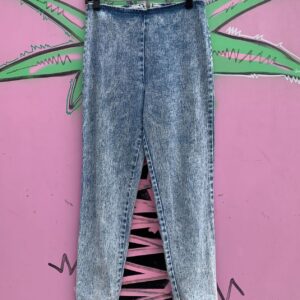Photo detail:KILLER 1980S HIGH WAIST ACID WASH DENIM CIGARETTE PANTS BACK ZIPPER