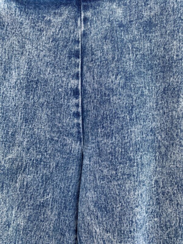 KILLER 1980S HIGH WAIST ACID WASH DENIM CIGARETTE PANTS BACK ZIPPER