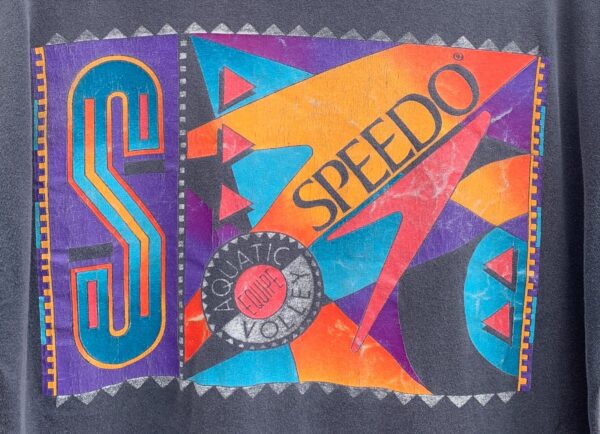 PERFECTLY FADED SPEEDO AQUATIC VOLLEY EQUIPE GRAPHIC T SHIRT SINGLE STITCH