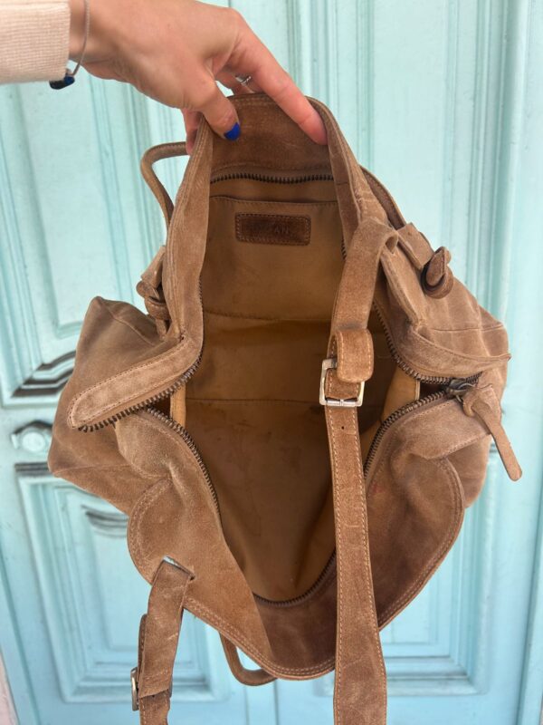 *AS-IS* Y2K SUEDE DOUBLE HANDLE HOBO BAG CROSS BODY STRAP