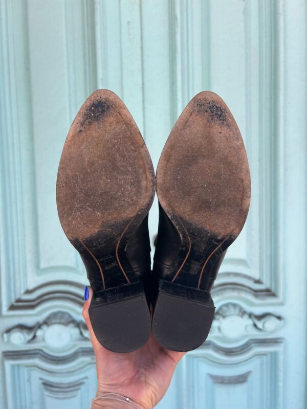 KILLER! LEATHER POINTED TOE FOLDED BUCKLE BOOTIES
