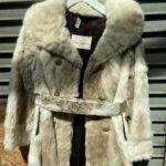 *AS-IS* 1950S-60S BELTED RABBIT FUR COAT