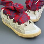 LEATHER CURB SKATE OVERSIZE LACE SHOES