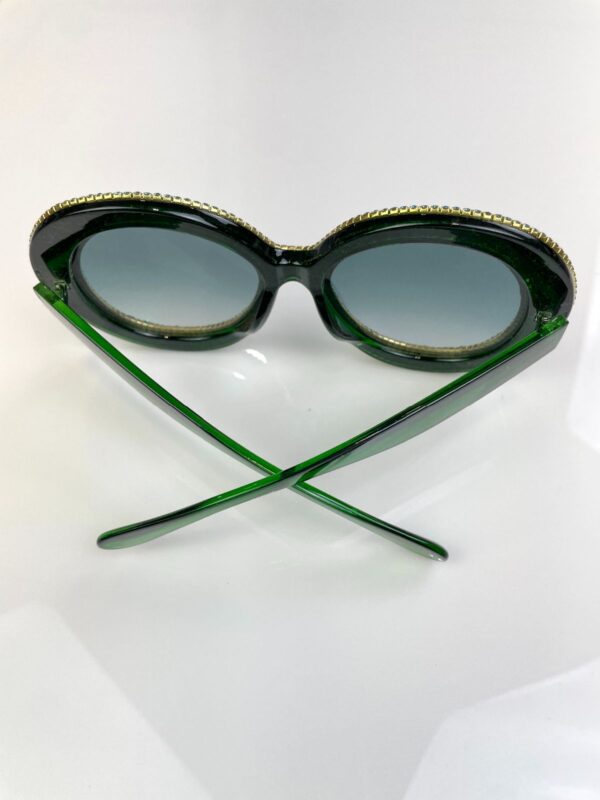 FUN!! OVERSIZED ROUND GLITTER & RHINESTONE FRAMED SUNGLASSES