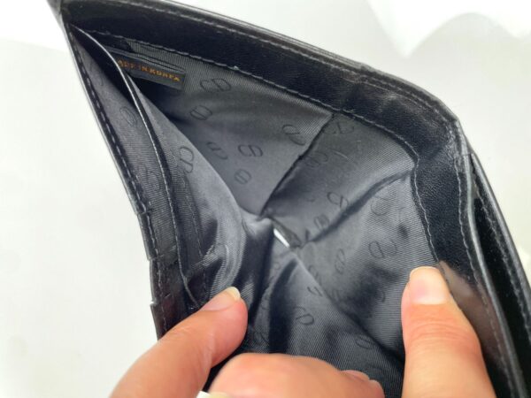 DIOR EMBOSSED LEATHER CHANGE WALLET W/ METAL SNAP CLOSURE
